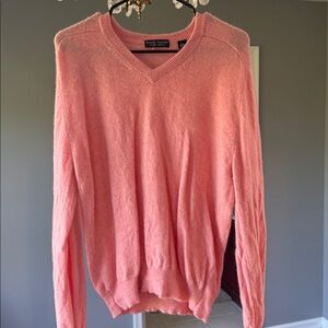 Cashmere double ply Pink V-Neck Sweater